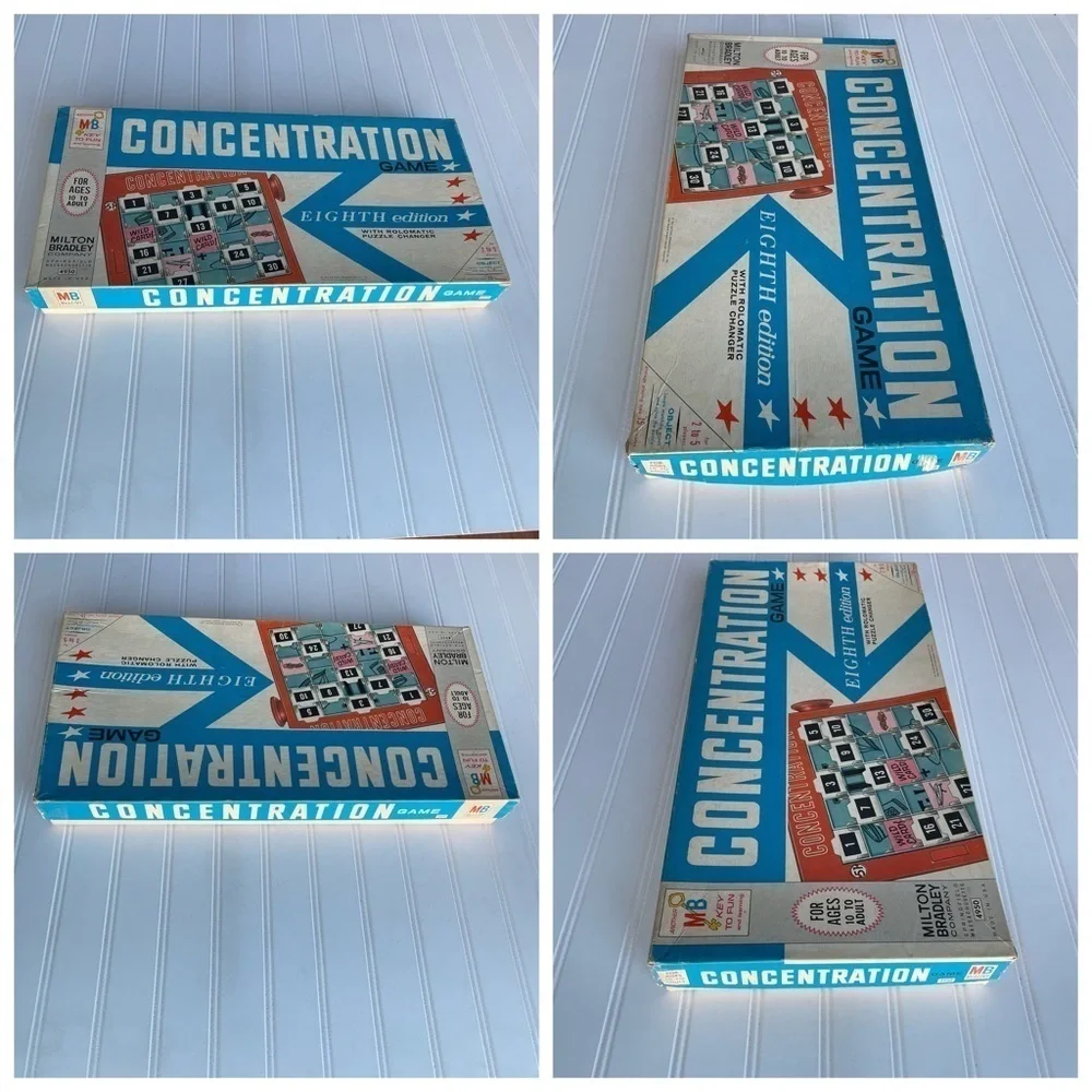 Milton Bradley CONCENTRATION Game with Rolomatic Puzzle Changer 1964 8th edition